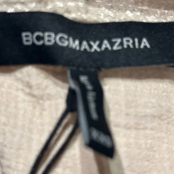 BCBGMAXAZRIA Metallic Wrap Blouse Beige XXS NWT $178 - Picture 5 of 11